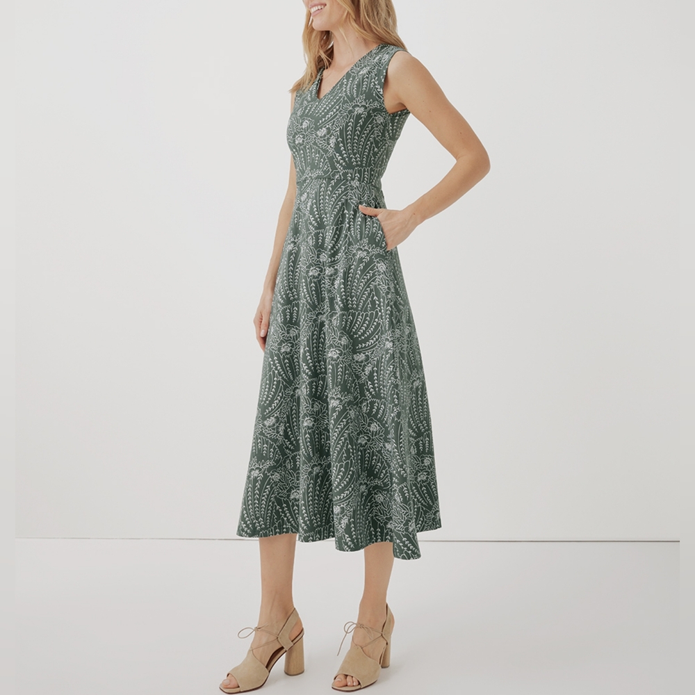 Pact - Fit & Flare Cap Sleeve Midi Dress - Picture 4 of 4